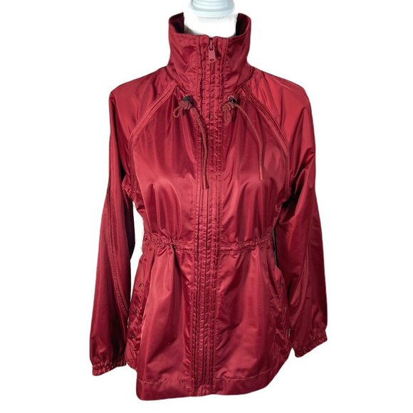 Athleta Escape Jacket in Canyon Red Rain Coat Windbreaker Running Jacket Size XS - Picture 3 of 11